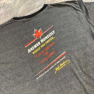 Molson Canadian Beer Graphic T-Shirt Mens XL Gray Ugly Hero Sexy Villain Promo